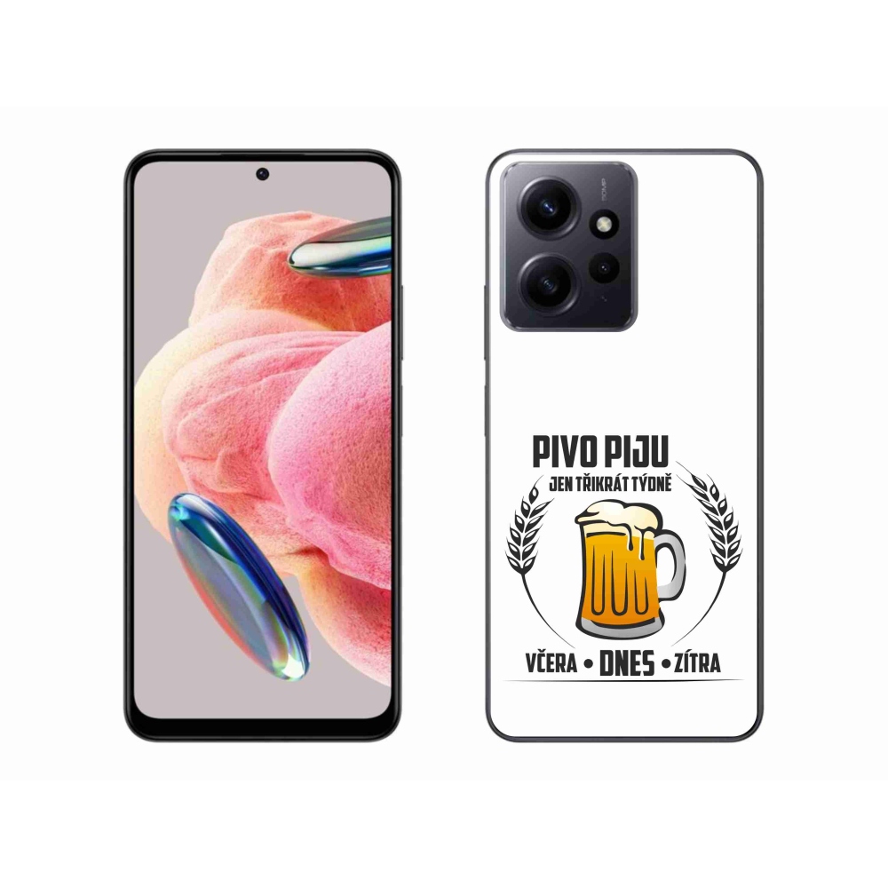 Gelový kryt mmCase na Xiaomi Redmi Note 12 4G - pivní motiv bílé pozadí