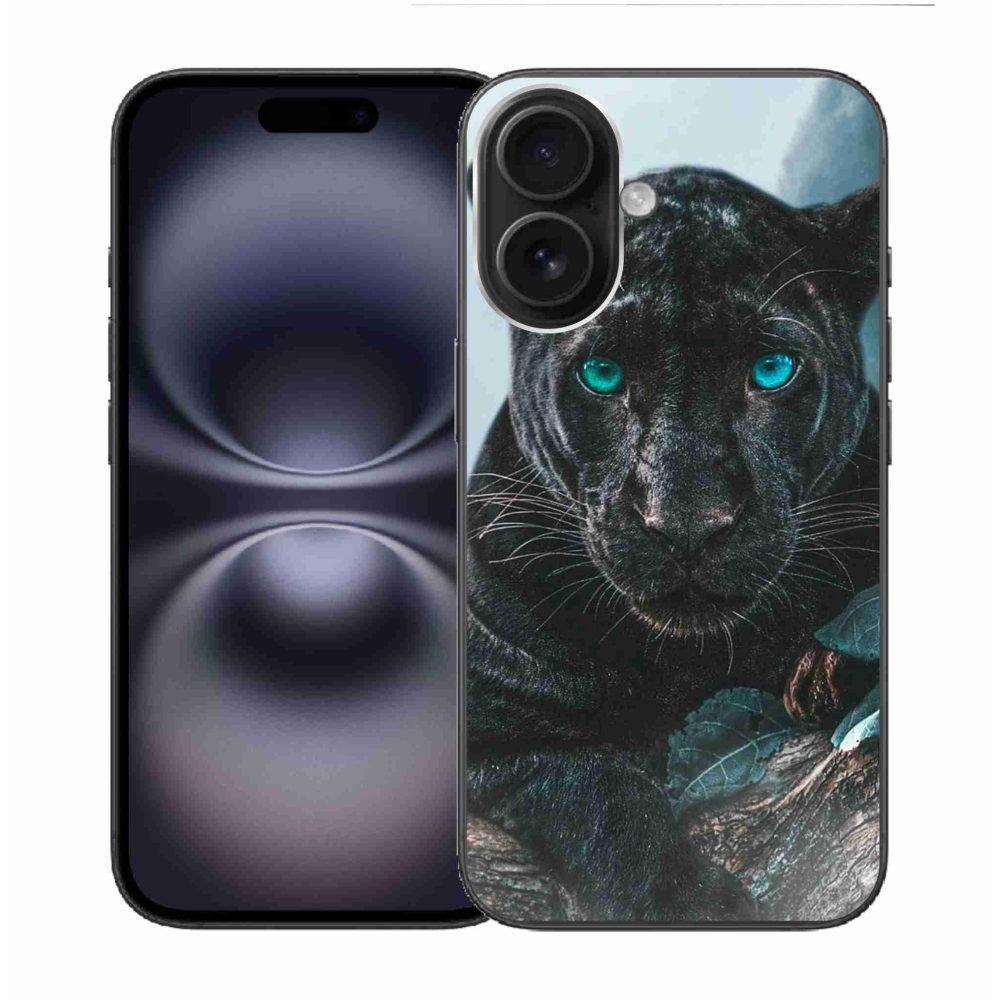 Gelový kryt mmCase na iPhone 16 - černý panter