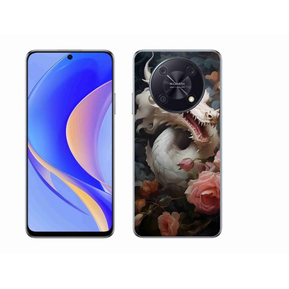 Gelový kryt mmCase na Huawei Nova Y90 - bílý drak