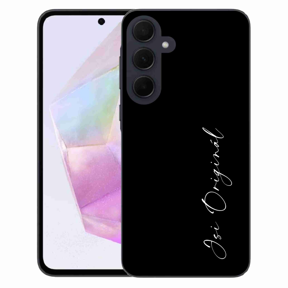 Gelový kryt mmCase na Samsung Galaxy A35 5G - jsi originál černé pozadí