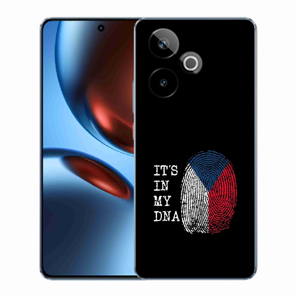 Gelový kryt mmCase na Realme GT 7 5G/GT 7T 5G - vlajka otisk prstu černé pozadí