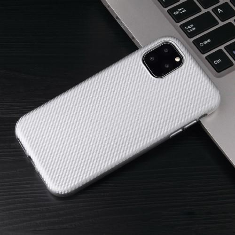 Fiber gelový obal na mobil Apple iPhone 11 Pro Max 6.5 (2019) - stříbrný