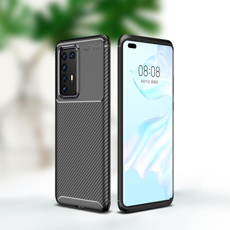 Fiber odolný gelový obal na mobil Huawei P40 Pro - černý