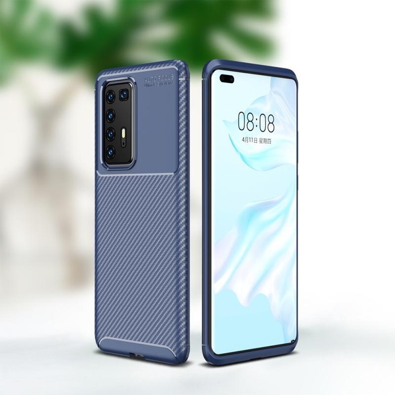 Fiber odolný gelový obal na mobil Huawei P40 Pro - modrý