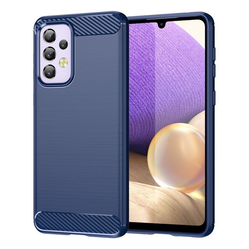 Carbon odolný gelový obal na mobil Samsung Galaxy A33 5G - modrý