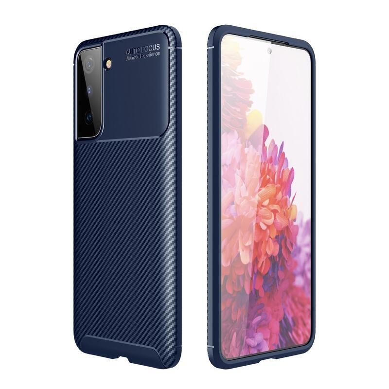 Fiber odolný gelový obal na mobil Samsung Galaxy S21 Plus - modrý
