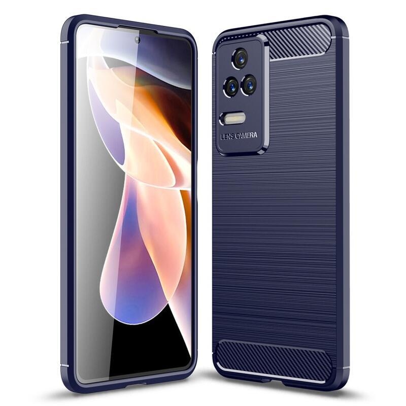 Carbon odolný gelový obal na mobil Xiaomi Poco F4 5G - modrý