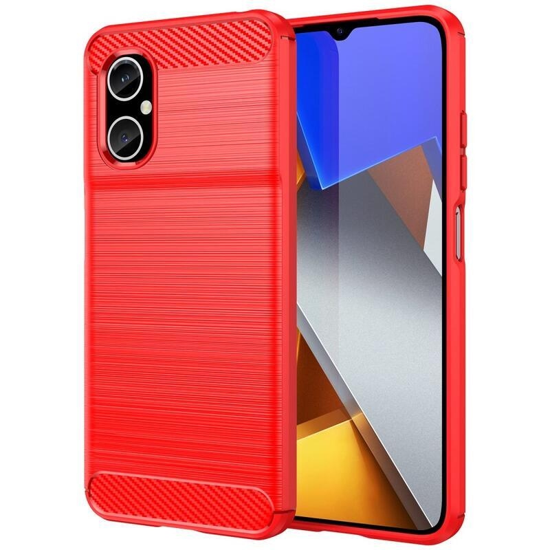 Fiber odolný gelový obal na mobil Xiaomi Poco M4 5G - červený