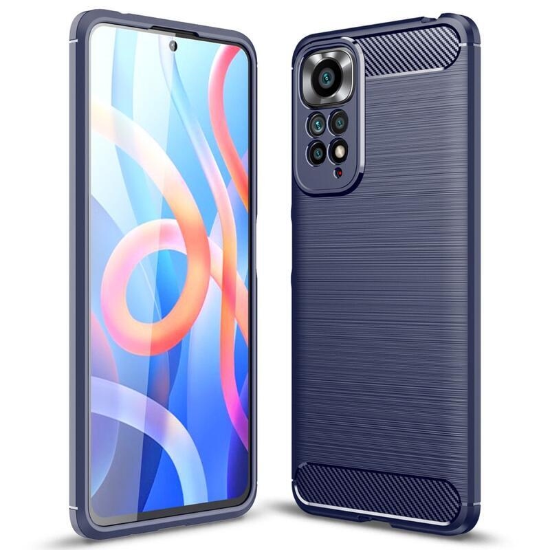 Carbon odolný gelový obal na mobil Xiaomi Redmi Note 11 4G/Note 11S 4G - modrý