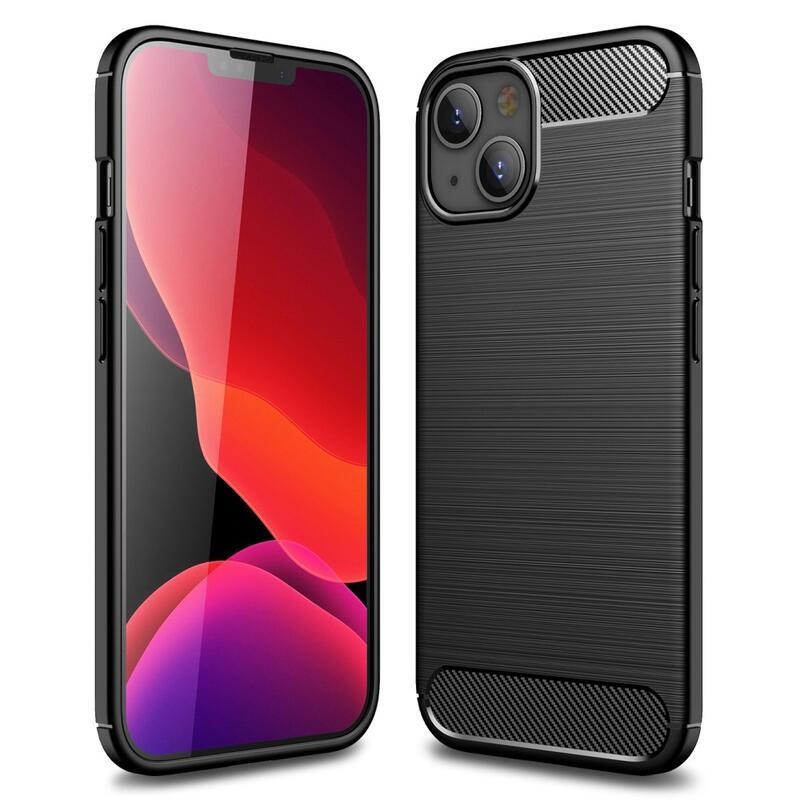 Fiber odolný gelový texturovaný obal na mobil iPhone 13 mini 5.4 - černý