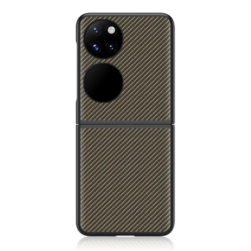 Fiber plastový kryt na mobil Huawei P50 Pocket - hnědý