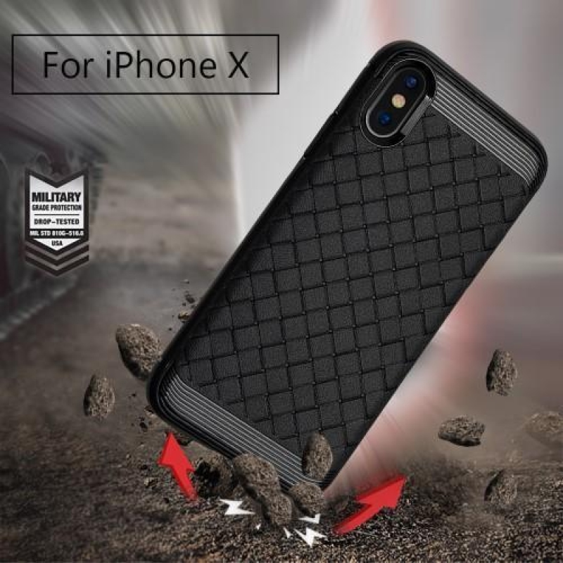 Field gelový obal se vzorem na iPhone X - černý