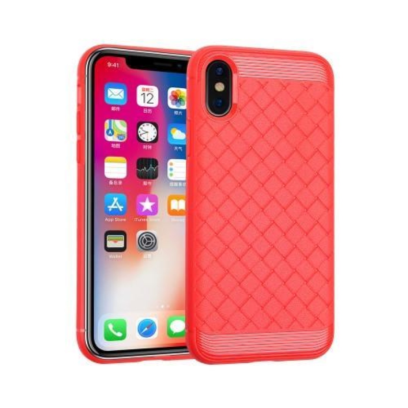 Field gelový obal se vzorem na iPhone X - červený