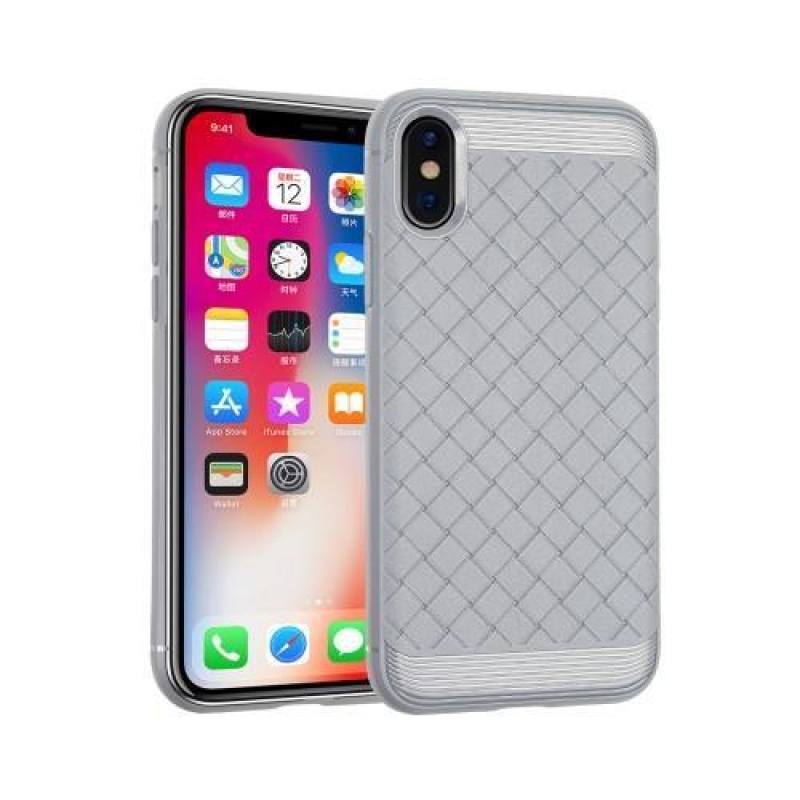 Field gelový obal se vzorem na iPhone X - šedý