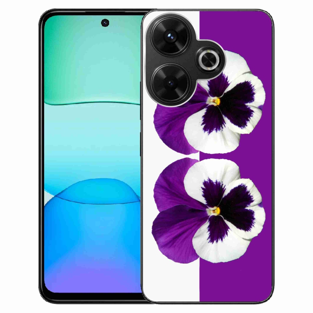 Gelový kryt mmCase na Xiaomi Redmi 13 4G/Poco M6 4G - fialovobílý květ