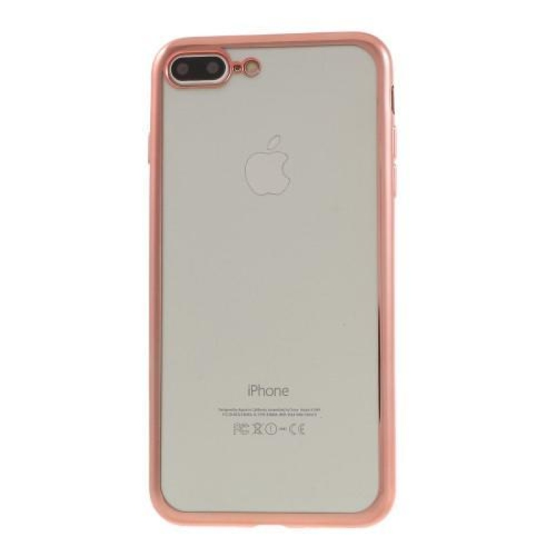 Fine gelový obal s výrazným rámováním na iPhone 8 Plus a iPhone 7 Plus - růžový