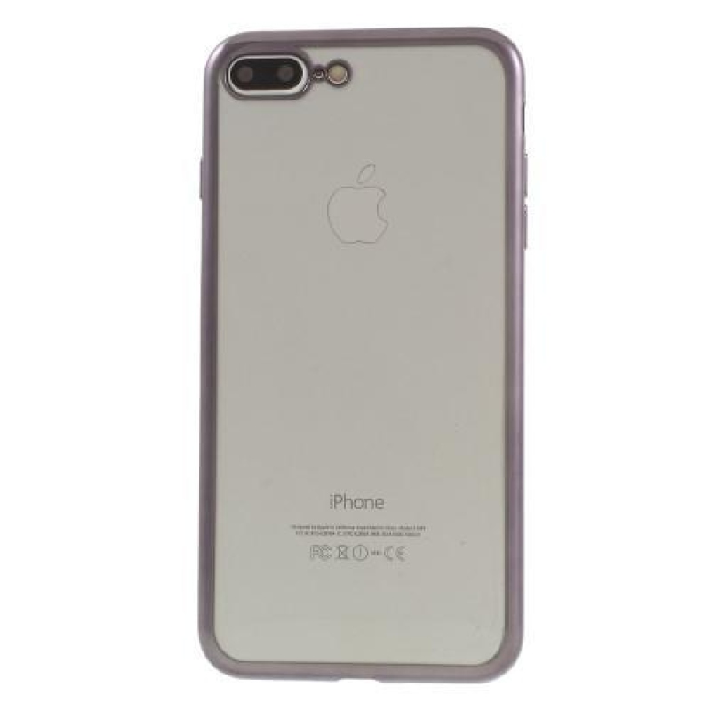 Fine gelový obal s výrazným rámováním na iPhone 8 Plus a iPhone 7 Plus - šedý