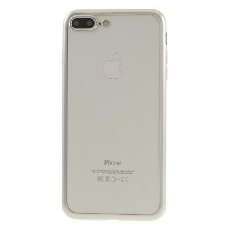 Fine gelový obal s výrazným rámováním na iPhone 8 Plus a iPhone 7 Plus - stříbrný