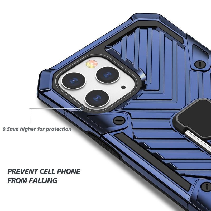 Finger odolný hybridní kryt na mobil iPhone 12 mini - modrý