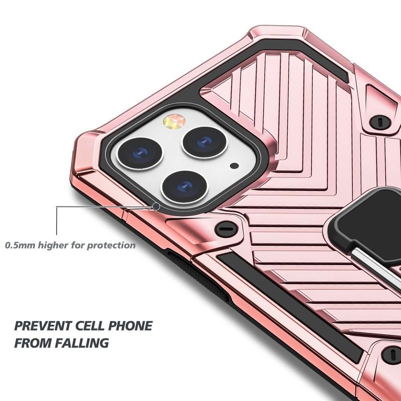 Finger odolný hybridní kryt na mobil iPhone 12 mini - růžovozlatý