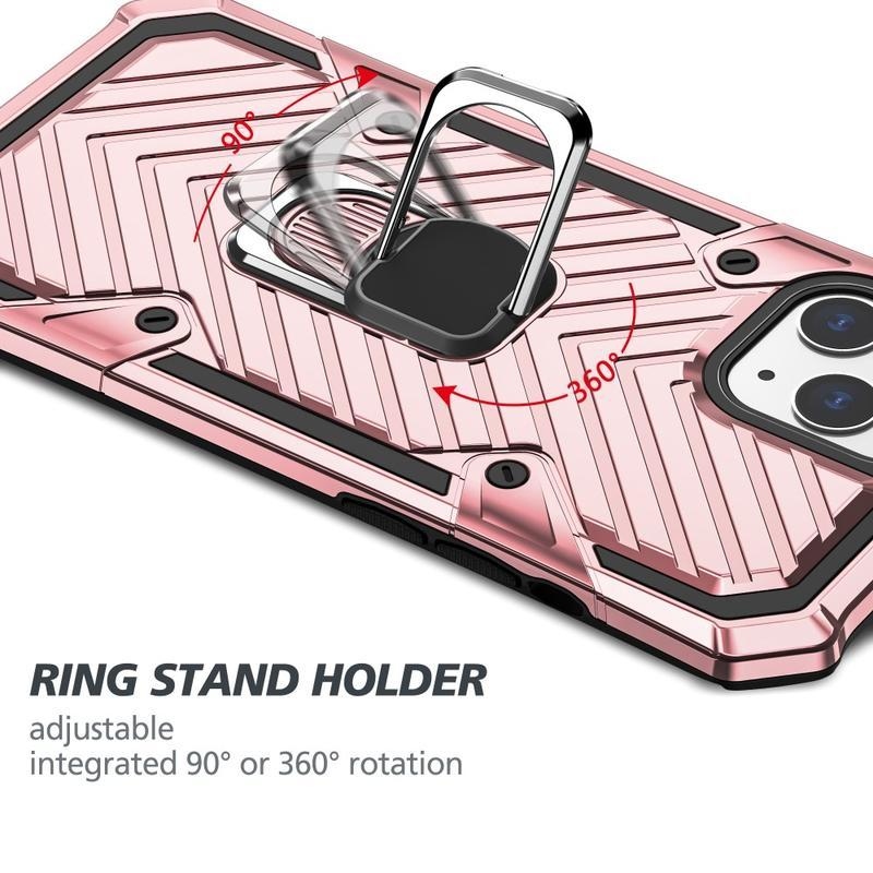 Finger odolný hybridní kryt na mobil iPhone 12 mini - růžovozlatý