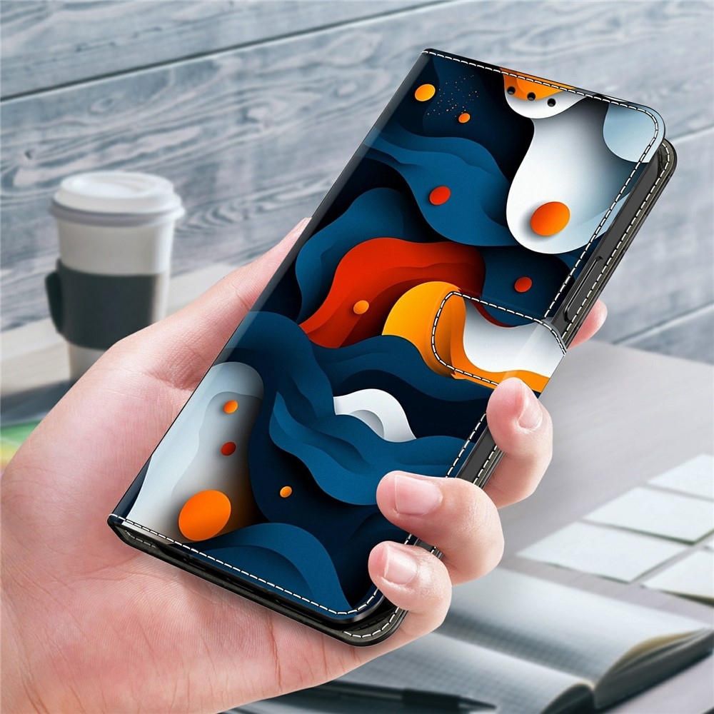 Firmly knížkové pouzdro na Samsung Galaxy A57 5G - abstraktní vzor