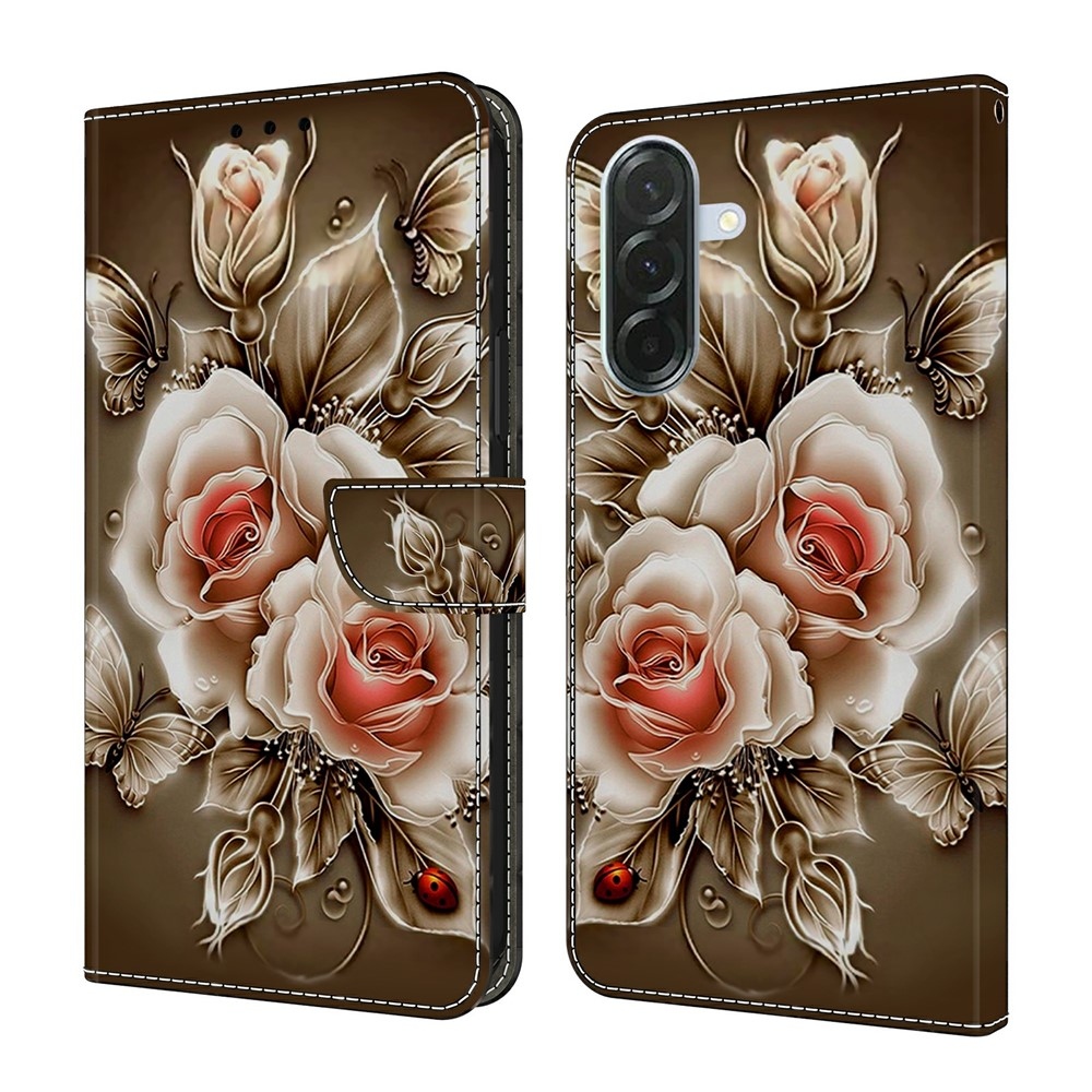 Firmly knížkové pouzdro na Samsung Galaxy A57 5G - hnědé růže