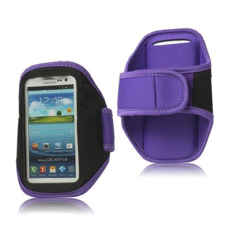 Fitness sportovní pouzdro na mobil (140 x 75 mm) - fialové