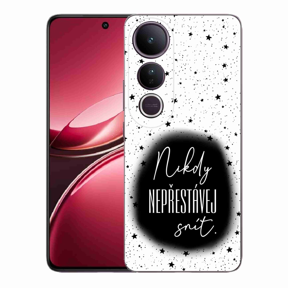 Gelový kryt mmCase na Vivo V50 Lite 4G/5G - citát 1 černobílé pozadí