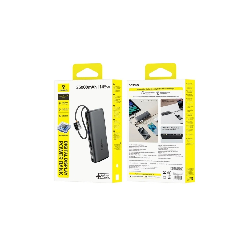 Baseus EnerFill FC41 145W Magnetická Powerbanka 25000mAh Cosmic Black