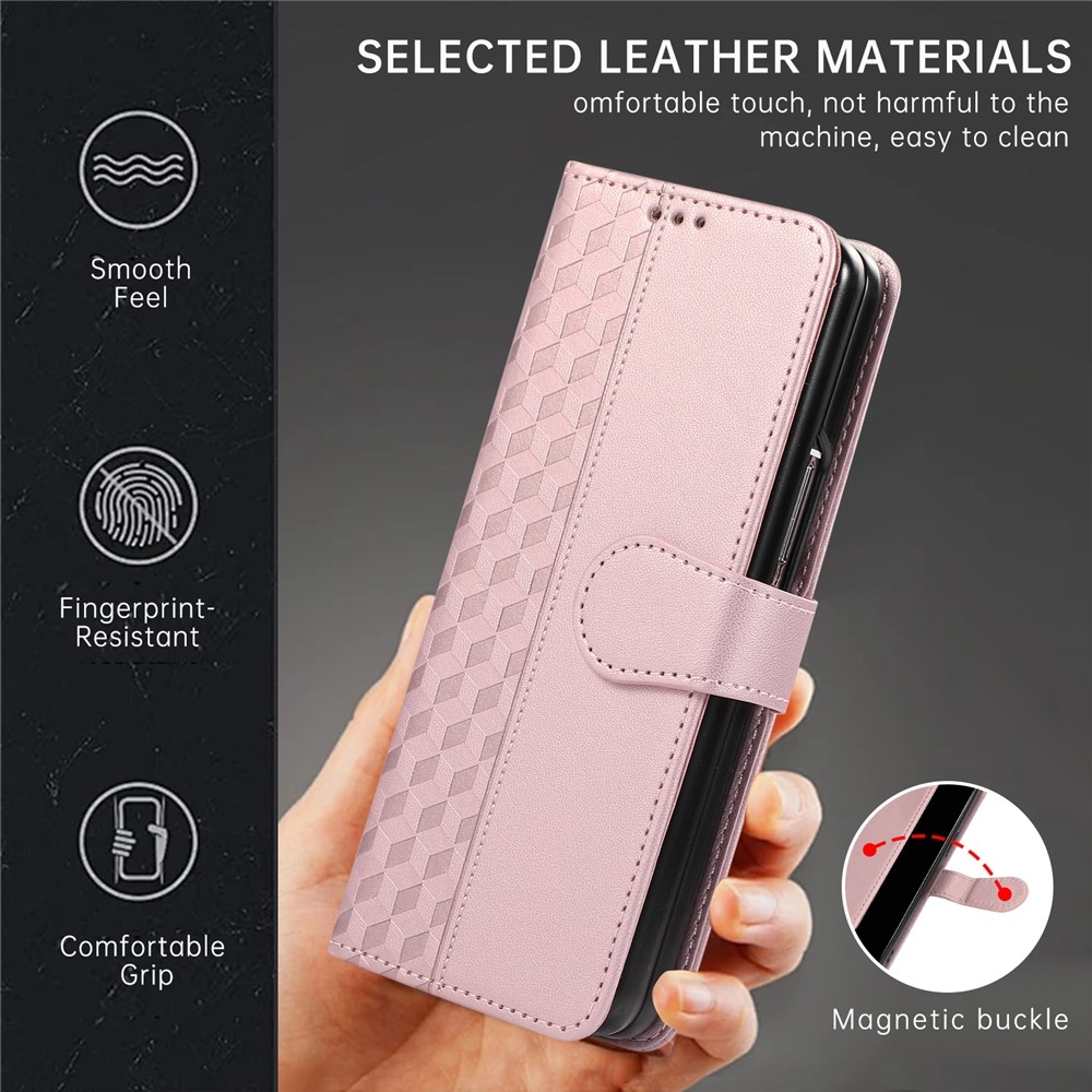Gridy knížkové pouzdro na Samsung Galaxy Z Fold7 5G - růžovozlaté