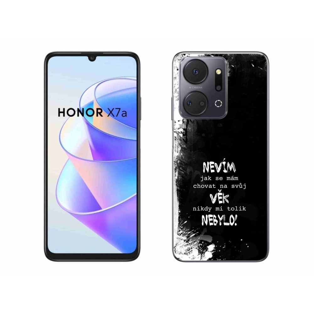 Gelový kryt mmCase na Honor X7a - vtipný text 14 černé pozadí