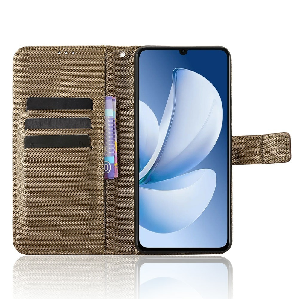Diamond knížkové pouzdro na Realme Note 70T - hnědé