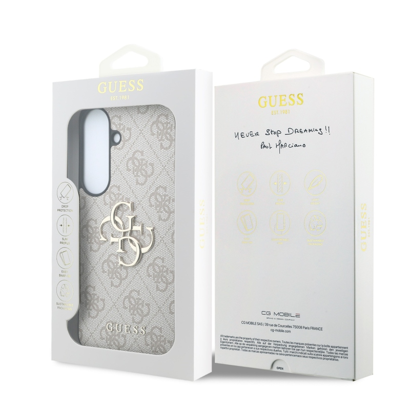 Guess PU 4G Metal Logo Zadní Kryt pro Samsung Galaxy S26 FE Pink