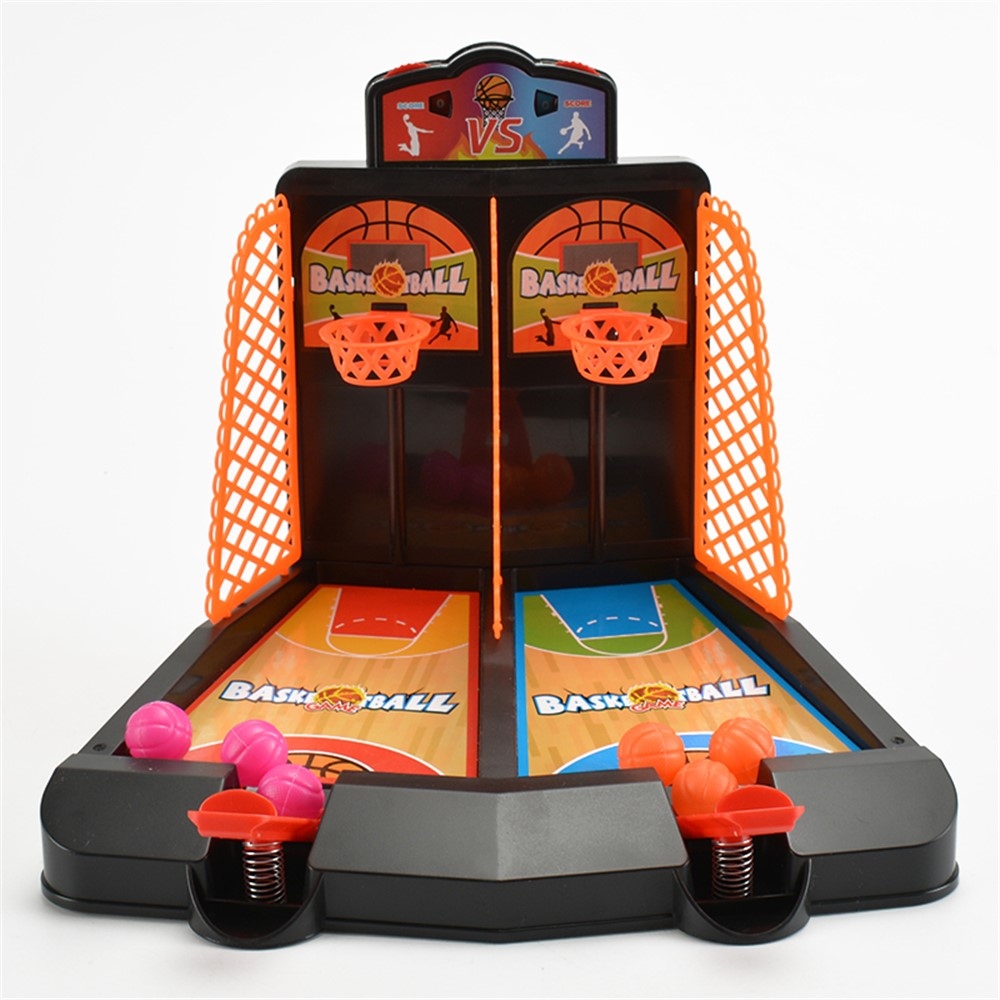 Stolní basketbalová mini arkáda pro 1–2 hráče – oranžová