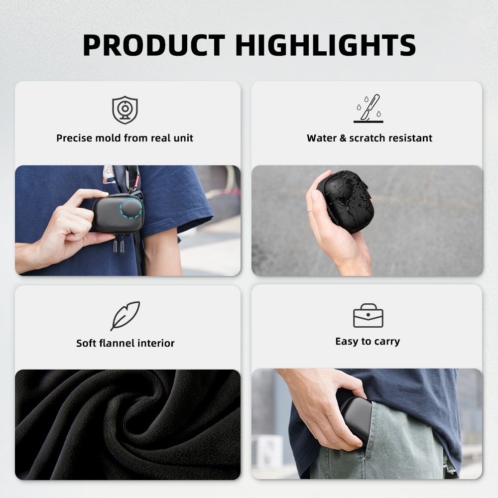 FLYMILE ochranné úložné pouzdro pro Insta360 GO Ultra s karabinou