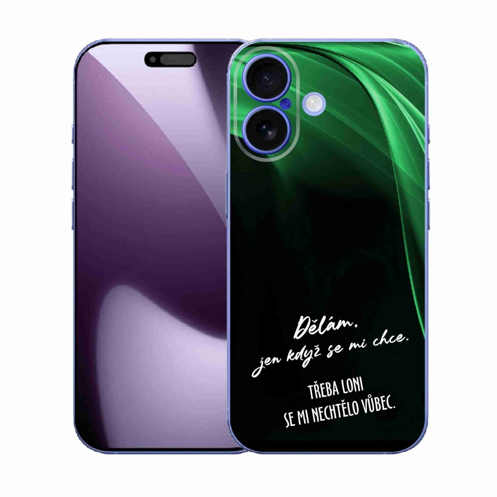 Gelový kryt mmCase na iPhone 17 - vtipný text 12 černé pozadí