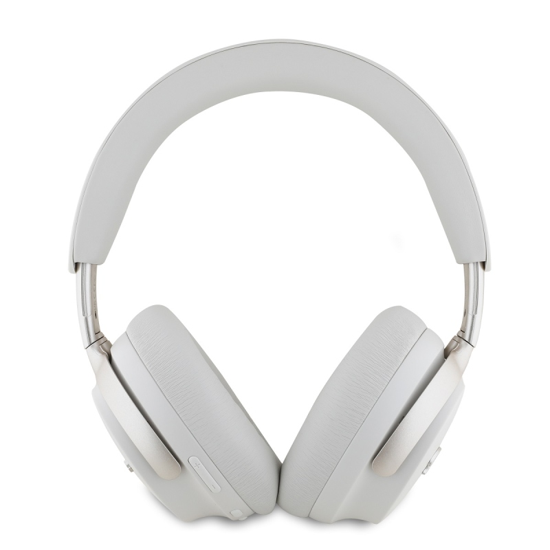 Guess PU Leather Script Logo ANC/ENC Bezdrátová Sluchátka White