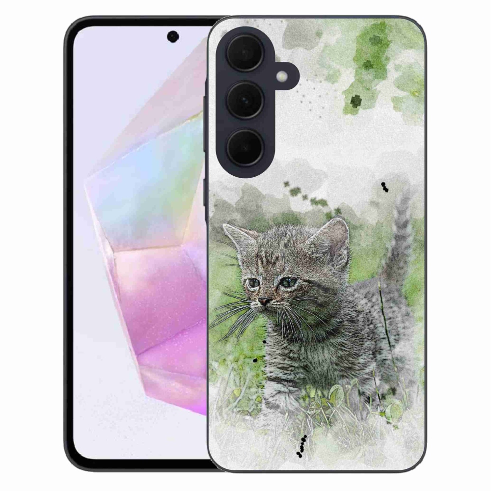 Gelový kryt mmCase na Samsung Galaxy A35 5G - roztomilé kotě 1