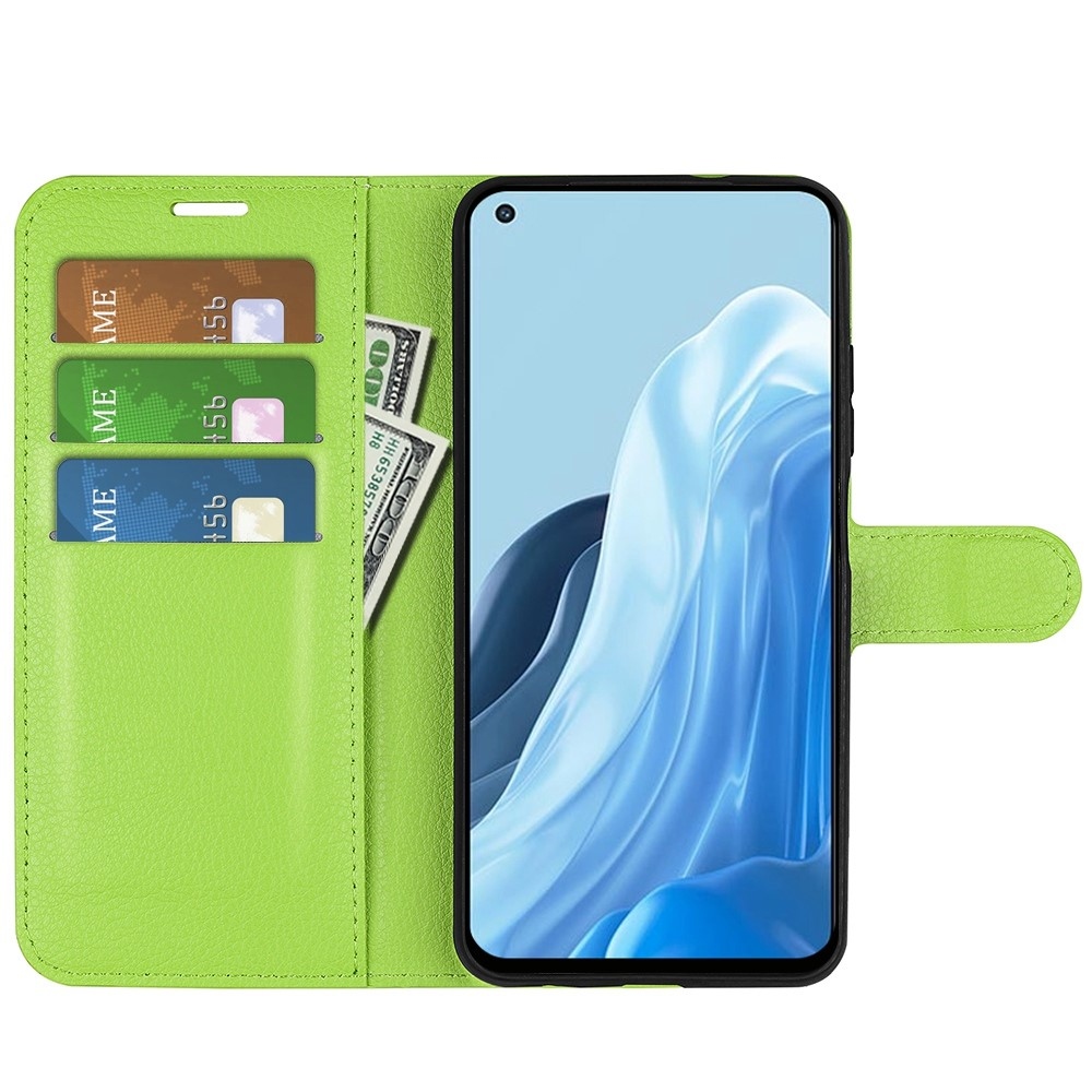 Litchi knížkové pouzdro na Oppo Find X5 Lite - zelené