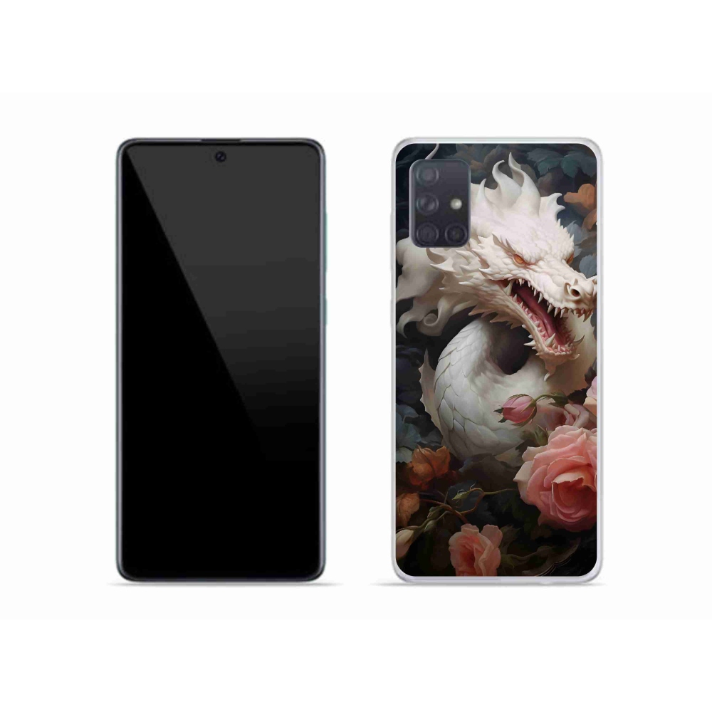 Gelový kryt mmCase na Samsung Galaxy A51 - bílý drak