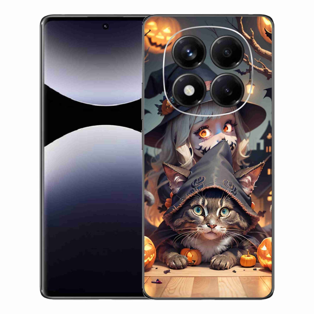 Gelový kryt mmCase na Xiaomi Redmi Note 14 Pro - čarodějnice s kočkou