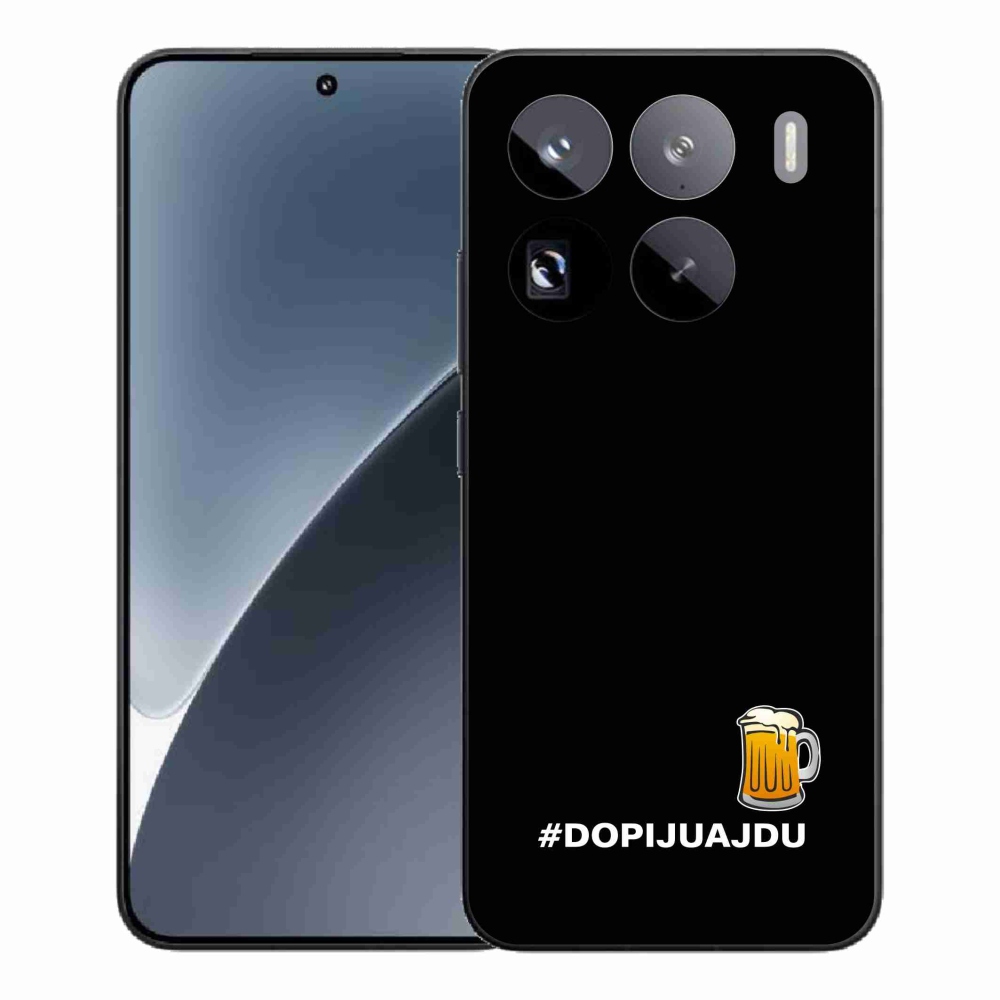Gelový kryt mmCase na Xiaomi 15 Pro - pivní motiv 1 černé pozadí