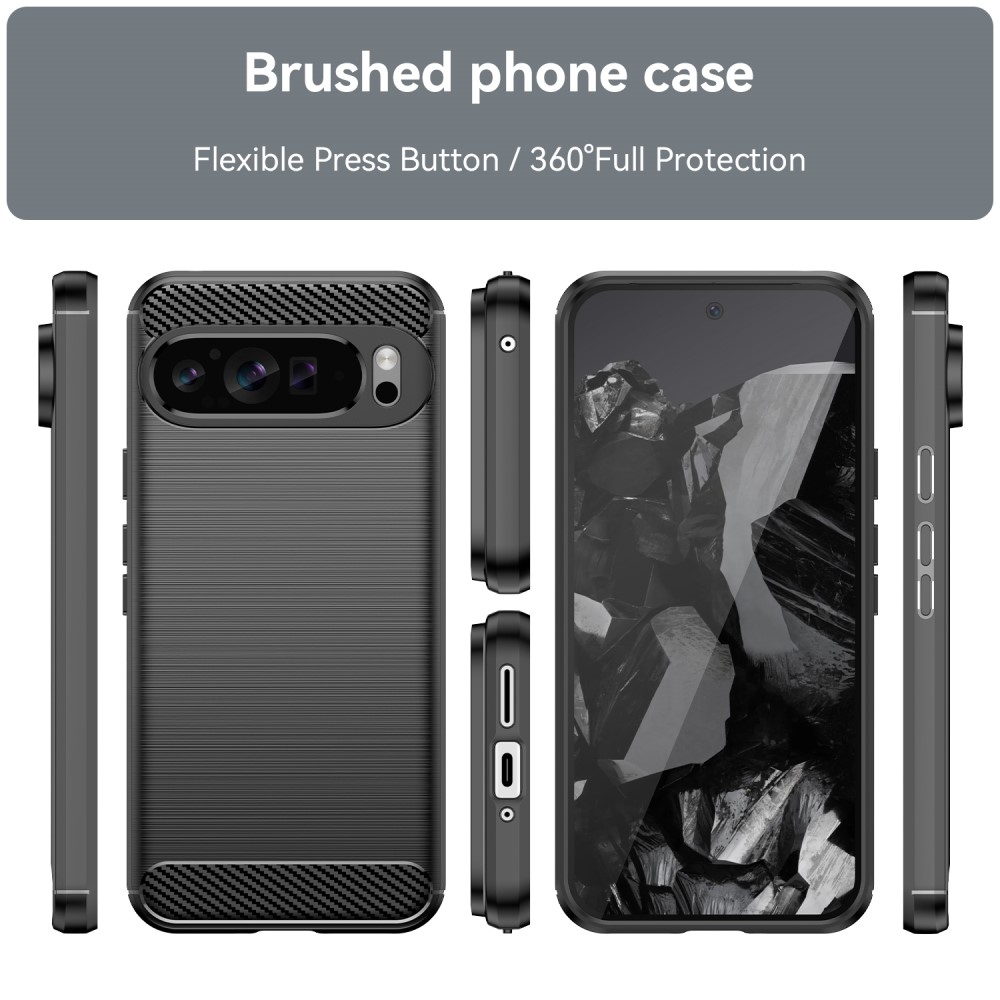 Carbon odolný gelový obal na Google Pixel 9 Pro XL - černý