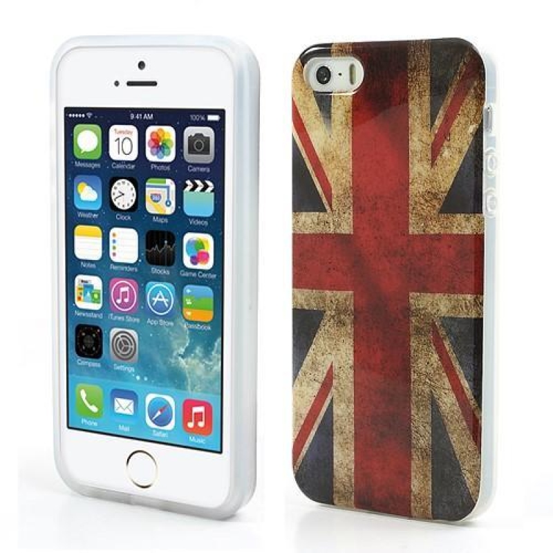 Flag gelový obal na iPhone SE a iPhone 5 - UK vlajka
