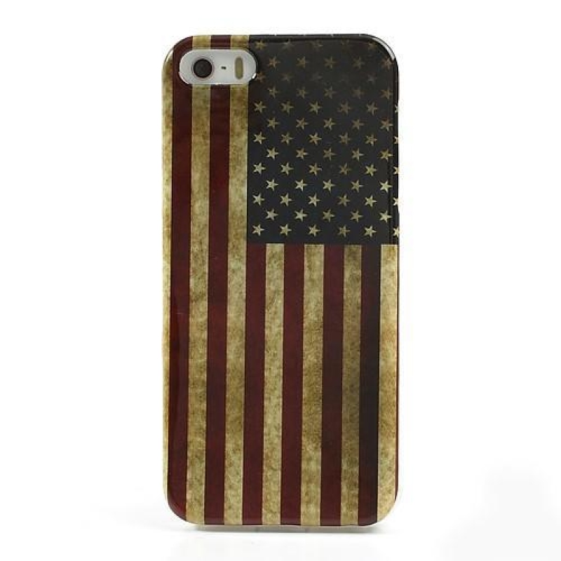 Flag gelový obal na iPhone SE a iPhone 5 - US vlajka