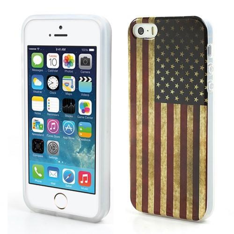 Flag gelový obal na iPhone SE a iPhone 5 - US vlajka