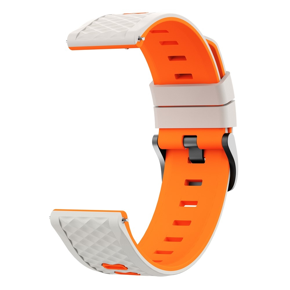 Flat silikonový řemínek 22mm na Garmin Forerunner 970/Forerunner 570 47mm/265 - béžový/oranžový