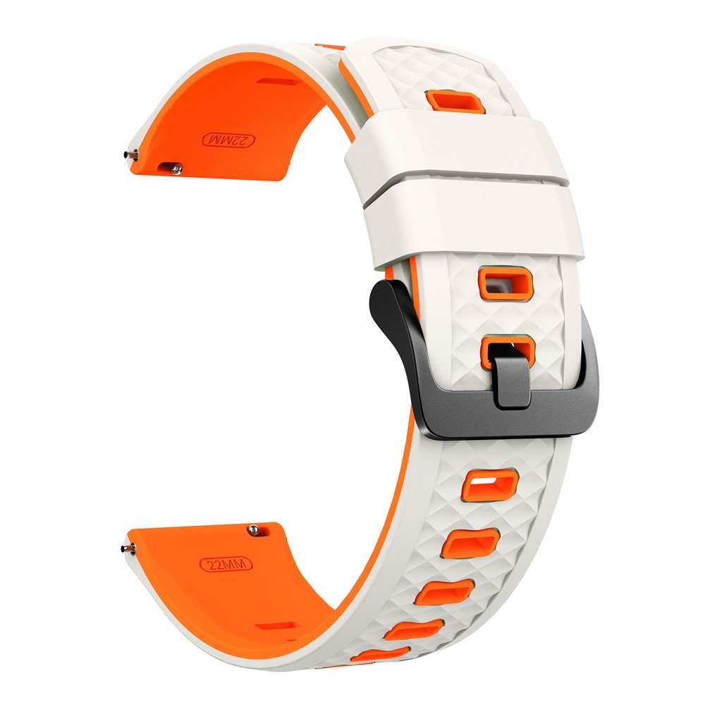 Flat silikonový řemínek 22mm na Garmin Forerunner 970/Forerunner 570 47mm/265 - béžový/oranžový