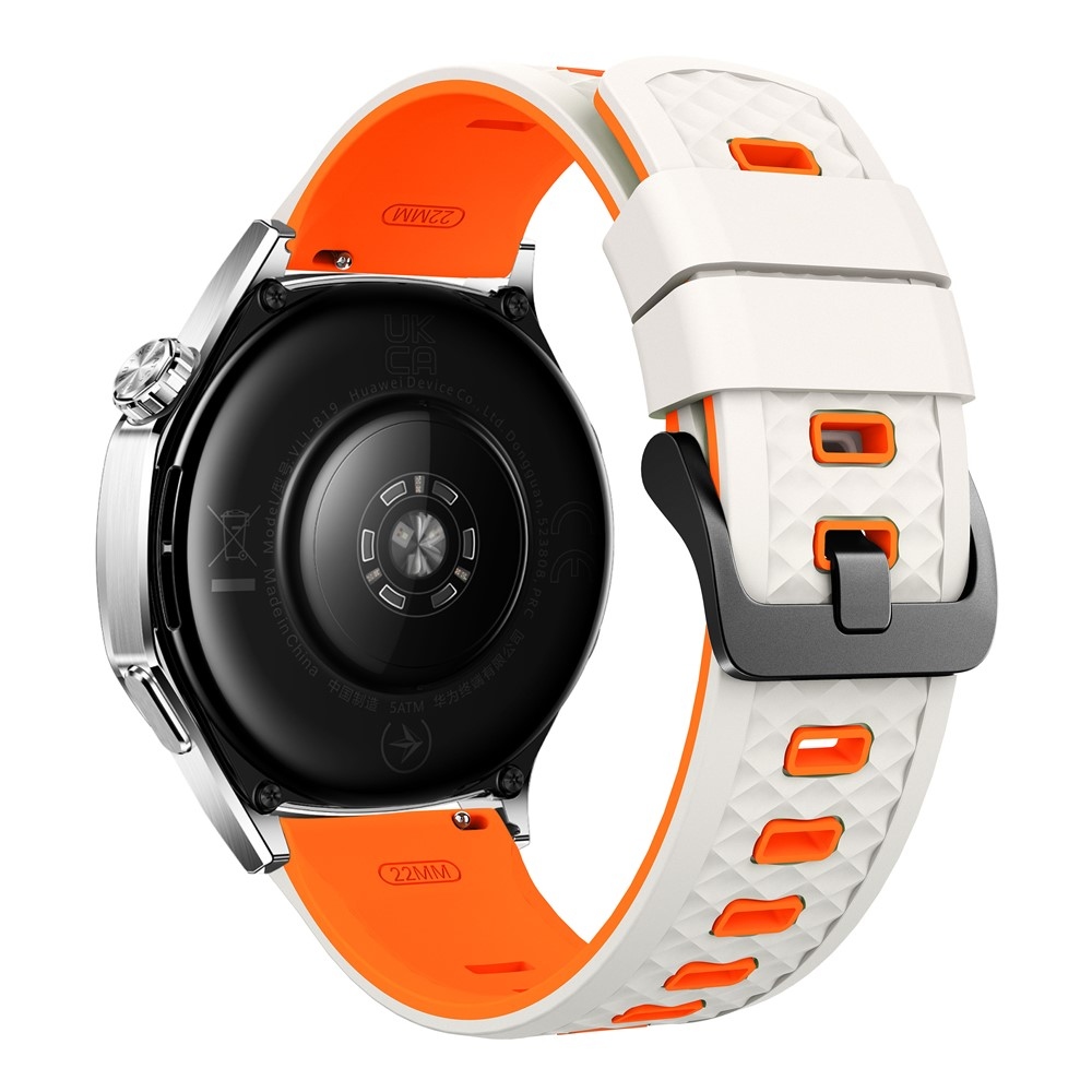 Flat silikonový řemínek 22mm na Garmin Forerunner 970/Forerunner 570 47mm/265 - béžový/oranžový